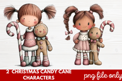 Christmas Candy Cane Characters Clipart Product Image 1