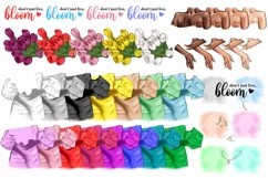 Clipart Tulips, Fashionable Girl with Tulips. Product Image 2