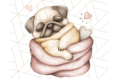 Pug Clipart PNG, Cute Dog Art, Funny Puppy Illustration Png Product Image 5