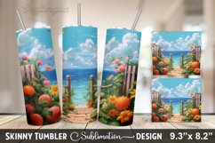 Summer 20 oz Skinny Tumbler Sublimation Designs Product Image 10