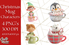 Christmas Characters in Mugs PNG Clipart Product Image 1