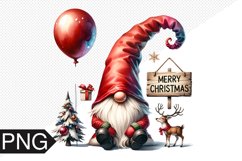 Christmas Gnome Sublimation, Merry Gnome Clipart PNG Product Image 1