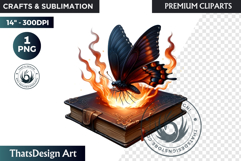 Dark Academia PNG, Gothic Butterfly Clipart Moody ephemera Product Image 1