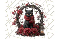 Gothic Christmas Clipart Dark Holiday PNG, Dark Christmas Product Image 5