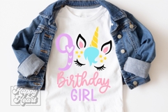 Nine Birthday Unicorn SVG - 9th Birthday Unicorn Shirt PNG Product Image 3