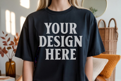 Comfort Colors 1717 Black TShirt Mockup, CC1717 mockup, Tran Product Image 1