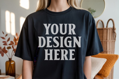 Comfort Colors 1717 Black T-Shirt Mockup | Real Model Tee Mo Product Image 1