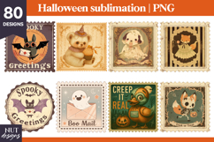 Stamp Halloween t-shirt Retro Halloween illustrations 80 png Product Image 9