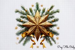 Golden Christmas Decor Clipart PNG Product Image 1
