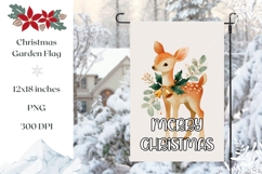 Winter Deer Garden Flag Design, Welcome Garden Flag PNG Product Image 1