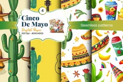 Cinco de Mayo digital paper, fiesta digital paper Product Image 1
