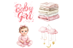 Pink baby girl clipart Product Image 2