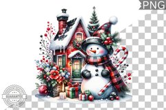 Christmas Snowman Sublimation - Clipart PNG Design Product Image 1