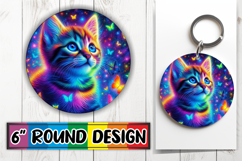 Bright Ornaments Round Sublimation PNG, Cat Product Image 1