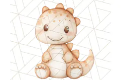 Cute Pastel Dinosaur Clipart PNG for Nursery Art, Baby Decor Product Image 5