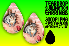 Unique Teardrop Earrings Template PNG , Animals In Wall Product Image 1