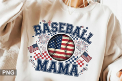 Baseball mama Sublimation - 4th of July PNG Design Product Image 1