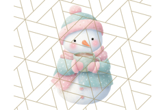 Pastel Snowman Clipart PNG, Cute Soft Winter Graphics Product Image 5