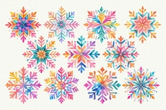 11 Disco Snowflakes Clipart Groovy Christmas PNG Product Image 2
