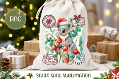 Cute Christmas Koala Santa Sack, Christmas Gift Bag Design Product Image 1