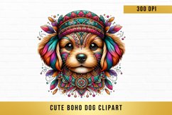 cute watercolor boho dog Clipart, boho dog sublimation Product Image 1