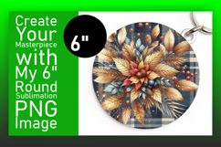 Gorgeous Round Design Sublimation PNG , Autumn Flower Product Image 1