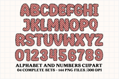 Valentine Alphabet Clip Art, valentines day letters doodle Product Image 3