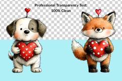 25 Whimsical Valentine Animals Clipart Bundle Product Image 11