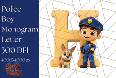 Police Officer Boy Letter H Clipart | Cop Alphabet PNG Product Image 1