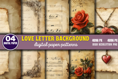 Love Letter Background Digital Paper Bundle PNG Product Image 10