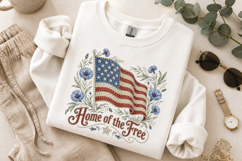 Home of the Free PNG, Rhinestone USA Flag Sublimation Product Image 9