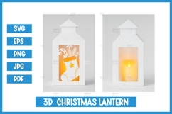 Christmas lantern SVG I Christmas paper cut SVG Product Image 1