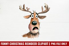 Funny Christmas Reindeer Clipart Bundle PNG Product Image 10