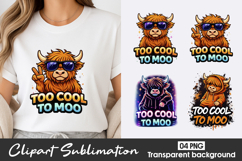 Too Cool To Moo Clipart PNG Product Image 1