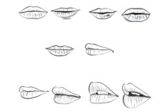 Lips Mouths Set 3 Procreate Brush Stamp, 30 Lips Product Image 9