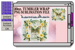 3D Butterfly Garden Tumbler Wrap - 20oz Spring Art Product Image 1