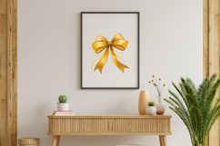 Bold Gold Glitter Coquette Bow Clipart Product Image 8