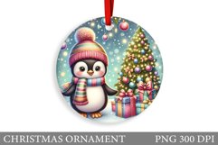Cute Penguin Sublimation. Cute Penguin Christmas Ornament Product Image 1