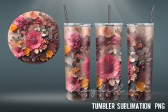 3D Flowers Tumbler | Sublimation 20 oz Skinny Tumbler Product Image 2