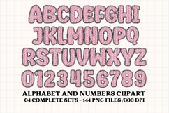 Knitted Alphabet png clipart, knitted texture doodle letters Product Image 3