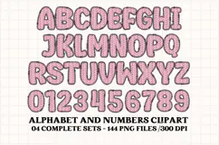 Knitted Alphabet png clipart, knitted texture doodle letters Product Image 3