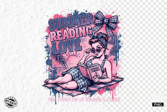 Retro Bookish Girl PNG Illustration Product Image 1