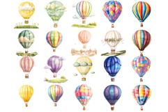 Summer Whimsical Hot Air Balloons Clipart Product Image 3