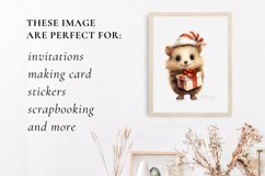 Cute Christmas Hedgehog Clipart, Hedgehog sublimation Product Image 3