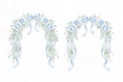 30 Elegant Watercolor Blue Rose Wedding Clipart PNG | Dusty Product Image 4