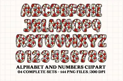 Christmas Alphabet png clipart, christmas letters doodle Product Image 3
