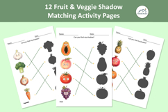 PreSchool 12 Fruit Vegetable Shadow Matching Activity Pages Product Image 9