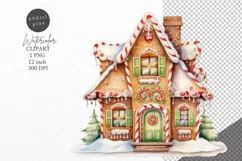 Christmas clipart, Gingerhouse clipart, Winter clipart Product Image 1