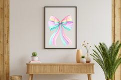 Pastel Rainbow Coquette Bow Clipart PNG Product Image 8