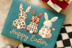 Happy Easter PNG Coquette Easter Bunny, Faux yarn Bunny PNG Product Image 3